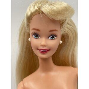 1975 Barbie Doll Superstar Long Blonde Hair Bangs Aqua Blue Eyes TnT Nude 4 OOAK
